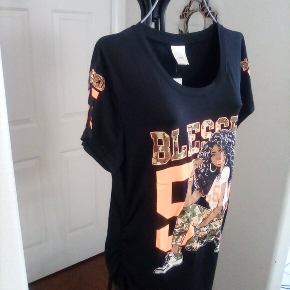 🔥Cute Fun Printed T-shirt Blessed Size 1X🔥 - Picture 5 of 6